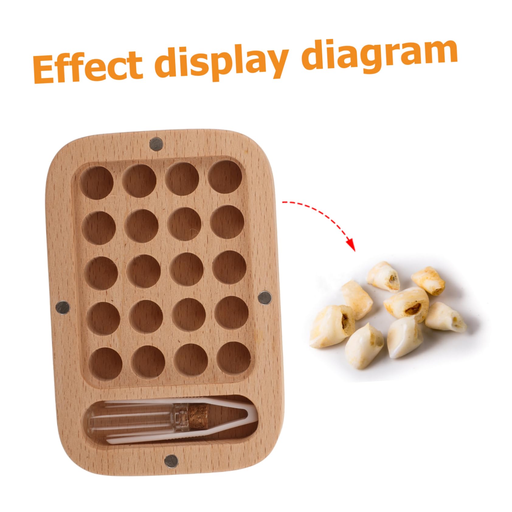 ORFOFE Baby Tooth Keepsake Box - First Tooth Organizer for Toddlers, Sturdy Wooden Tooth Holder with Secure Lid - Perfect for Collecting and Preserving Baby's First Teeth (Great Gift for New Parents)