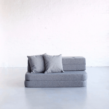 KlipKlap KK 3-Fold Sofa Bed - 36x120x70cm Beige with Sand Finish - Perfect for Small Spaces, Guest Rooms & Studio Apartments