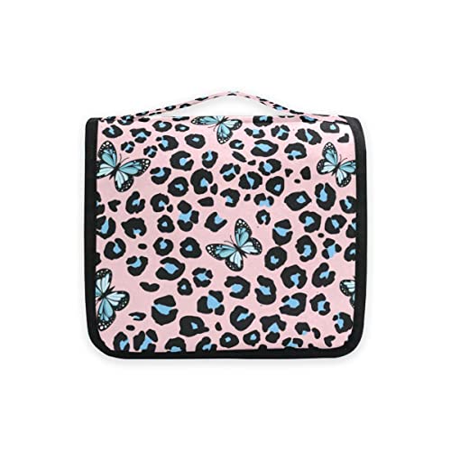 Blue Butterfly Leopard Print