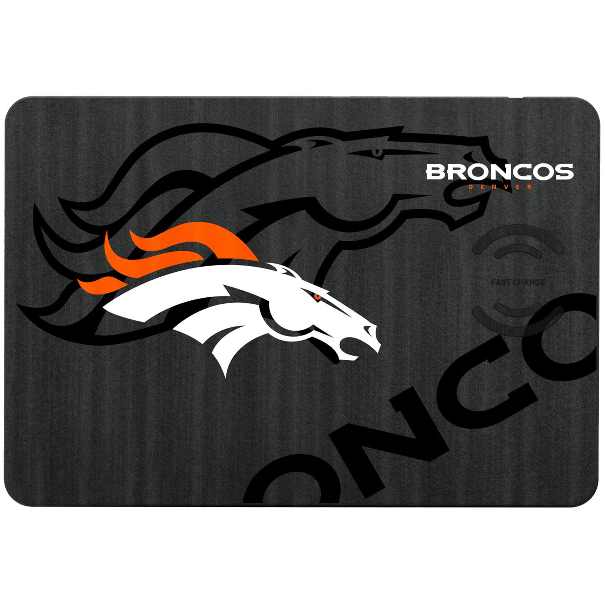 Denver Broncos NFL Wireless Charging Pad with Mouse Pad - Fast Qi Charger for iPhone, Samsung, Android - Perfect for Office, Gaming, Home Desk Accessories