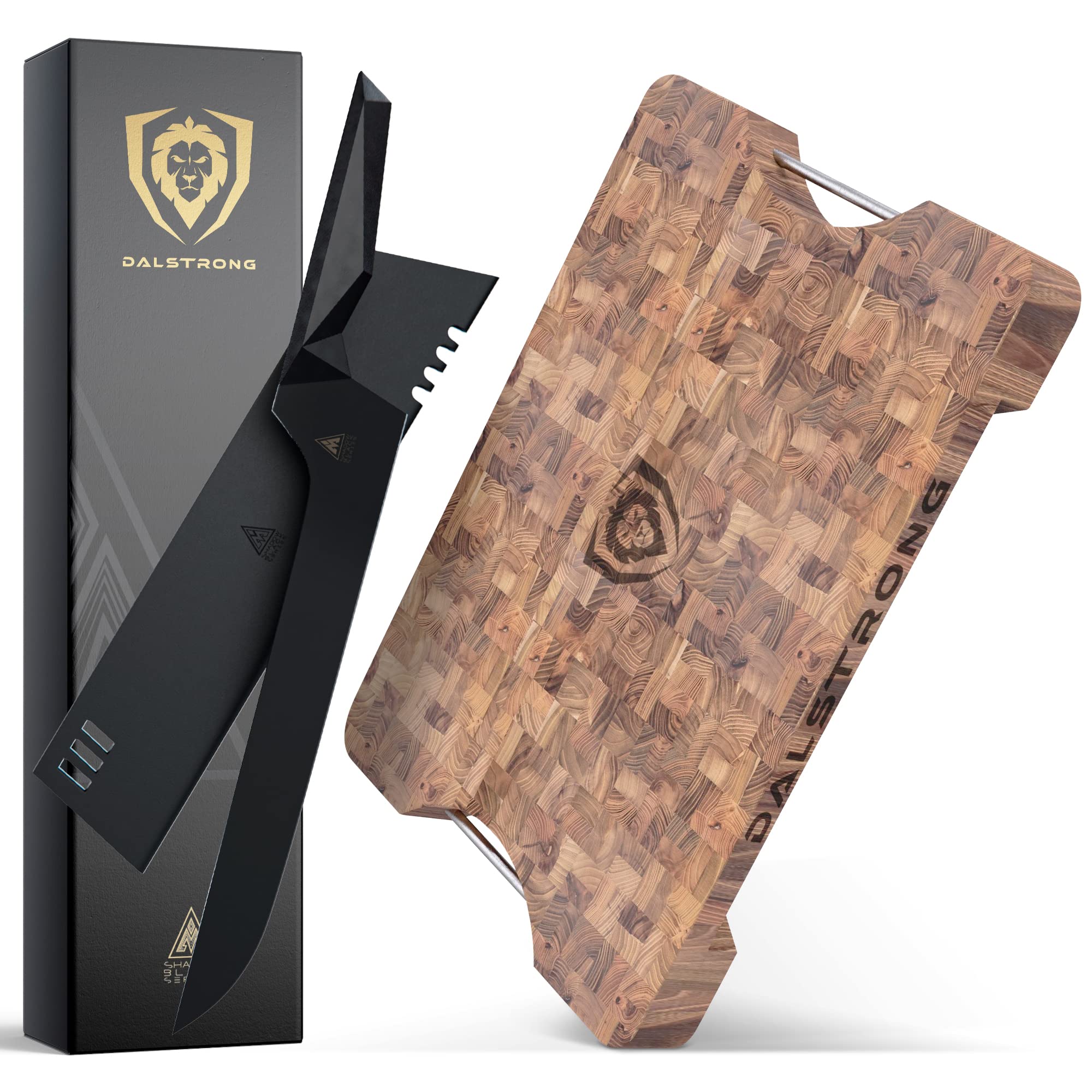 Premium DALSTRONG Corner Counter Cutting Board - Lionswood End-Grain Teak Wood with Slicing & Carving Knife Set - 12