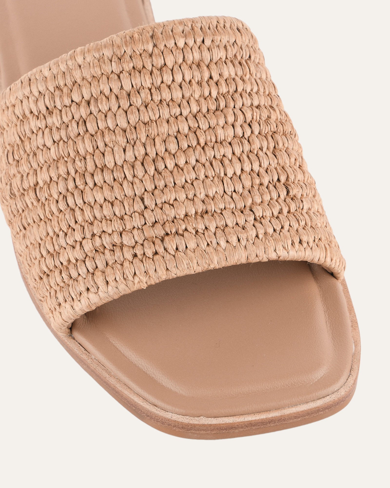 Picasso Flat Slide Tan Raffia Sandals - Comfortable Summer Beach Slides for Women | Casual Outdoor, Vacation, Poolside Wear