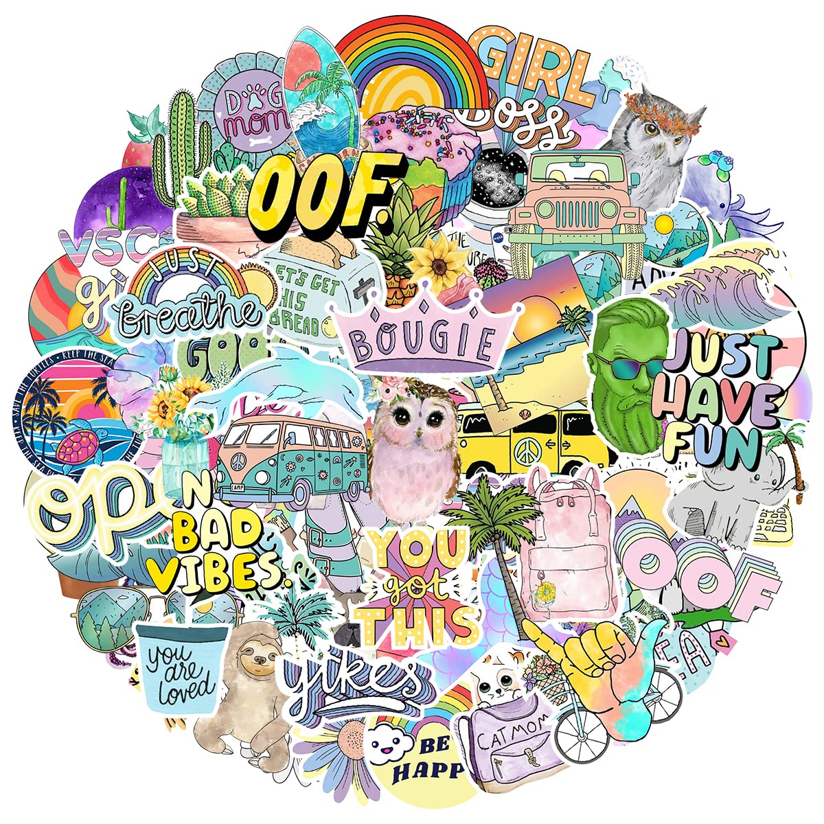100 PCS MARSFORCE Aesthetic Vinyl Stickers Set - Waterproof Decals for Laptop, Water Bottle, Skateboard, Scooter, Bike, Car, Helmet, Luggage & More | Perfect for VSCO, Tumblr Style, DIY Crafts & Personalizing Accessories
