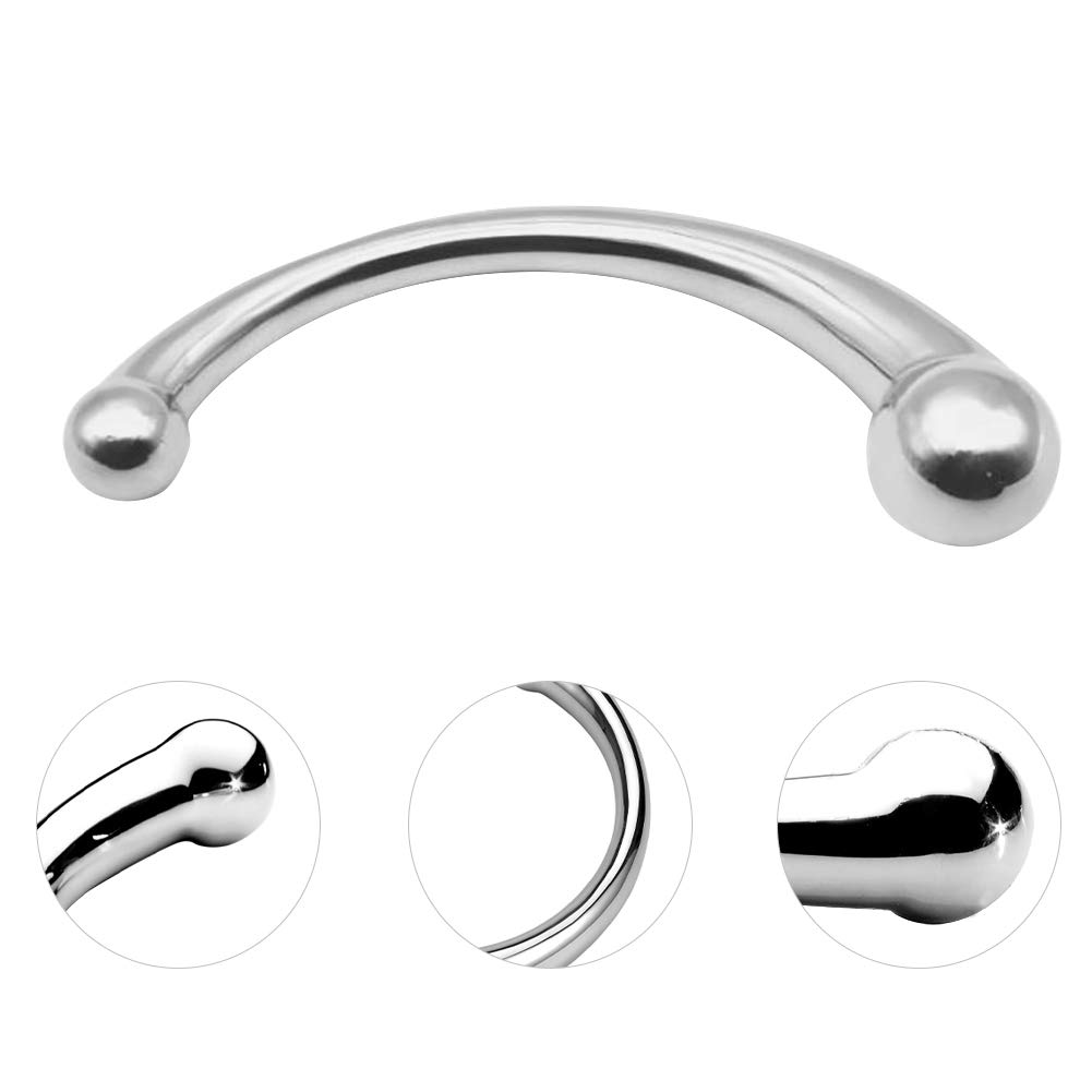 Premium G-Spot Massager & Dual-Ended Metal Dildo - Curved Design for Intense Stimulation | Couples Sex Toy for Enhanced Pleasure & Fetish Play | Perfect for Solo Play & Partnered Exploration