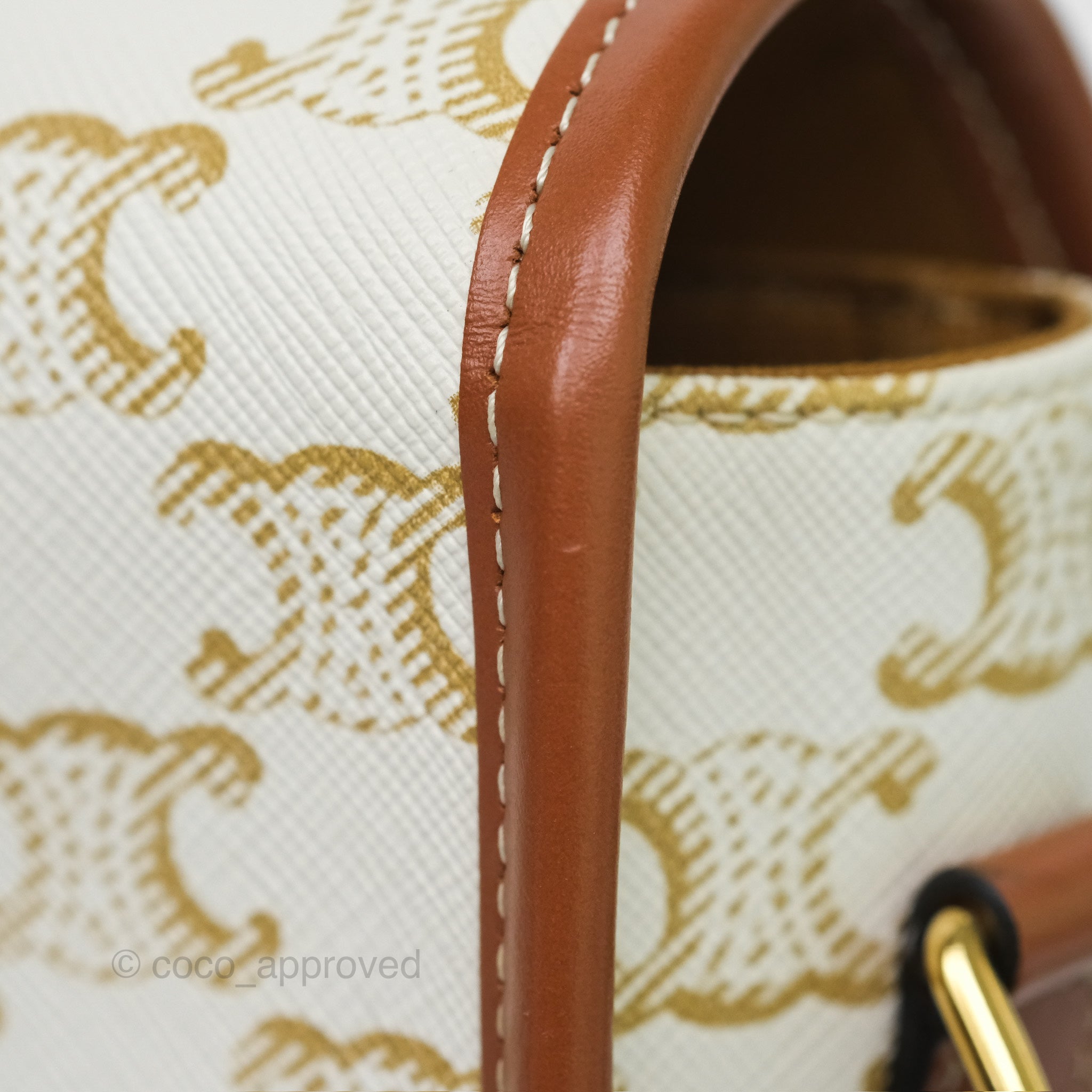 Celine Medium Triomphe Canvas Folco Bag in White - Luxury Handbag for Women, Perfect for Work, Travel & Everyday Use