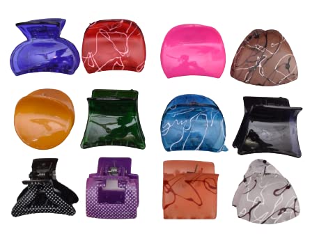12-Pack Fashion Hair Claws for Women - Stylish Hair Clips & Clutches for Daily Use (Multi-Pattern Set) - Perfect for Work, Gym, and Casual Outfits