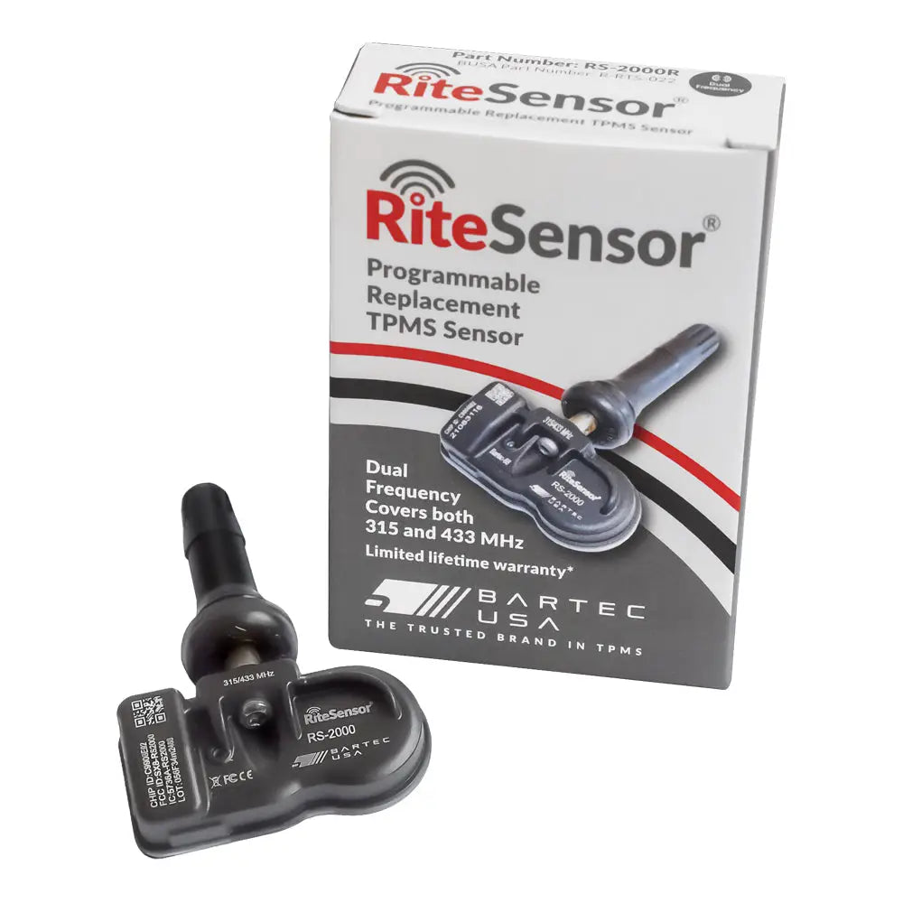 Bartec RS 2000R RITESensors Dual Band TPMS Sensor (315/433MHz) with Rubber Stem - Compatible with Most Vehicles for Accurate Tire Pressure Monitoring - Ideal for Cars, Trucks, SUVs and Fleet Maintenance