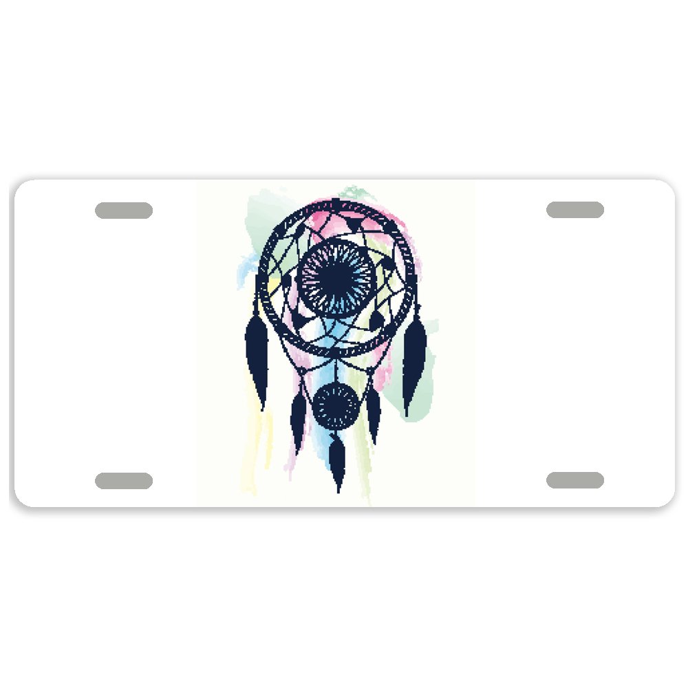 Artsbaba Metal Dream Catcher Car License Plate Cover - 12 x 6 Inches with 4 Holes - Decorative Auto Tag for Vehicles, Trucks & Motorcycles - Perfect for Boho Style, Road Trips & Personalized Car Accessories