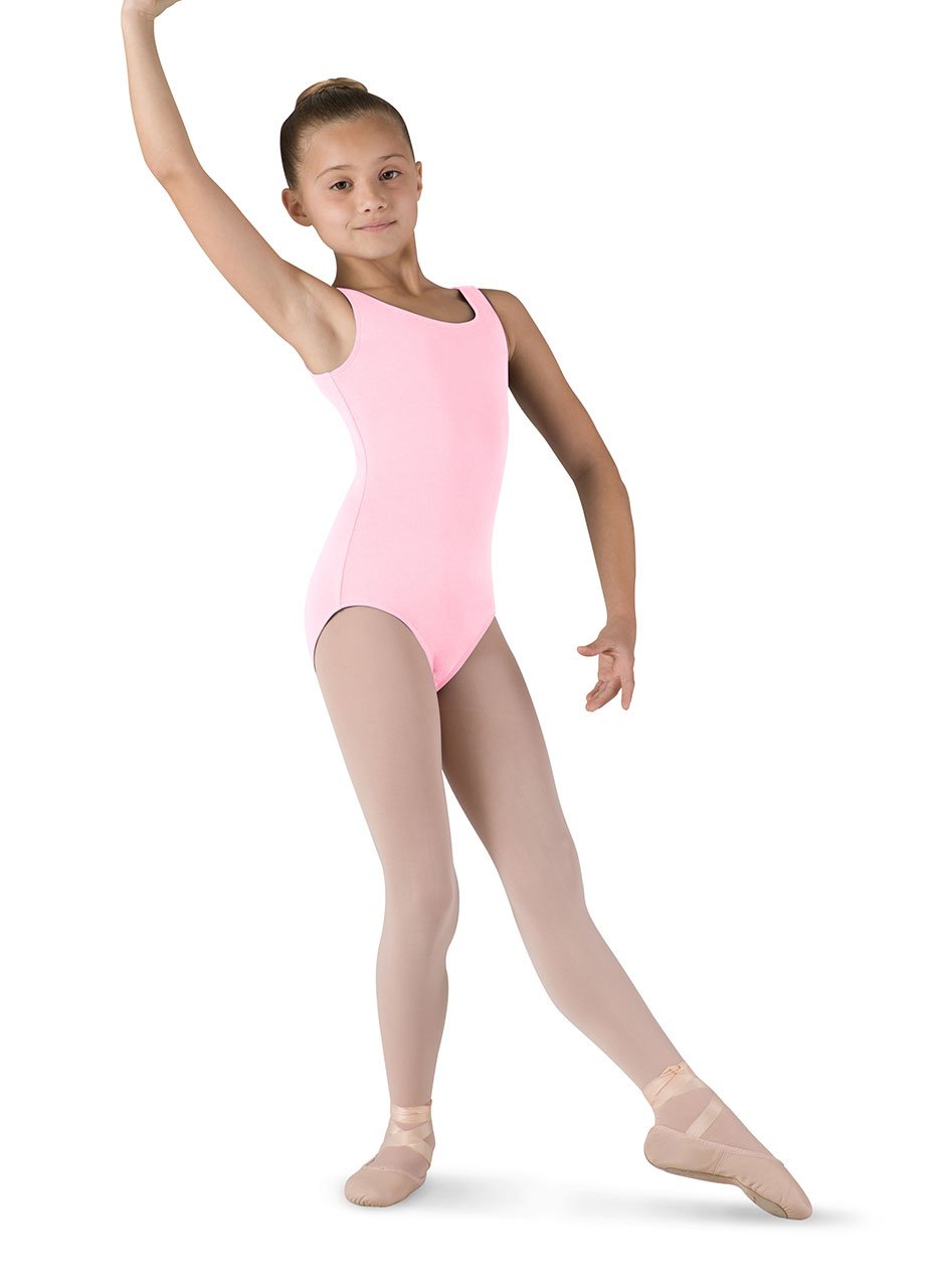 Bloch Girls Dance Leotard with Tutu - Scoop Front & Back Tank Top, Candy Pink, Size 14 - Perfect for Ballet Class, Recitals & Dance Performances