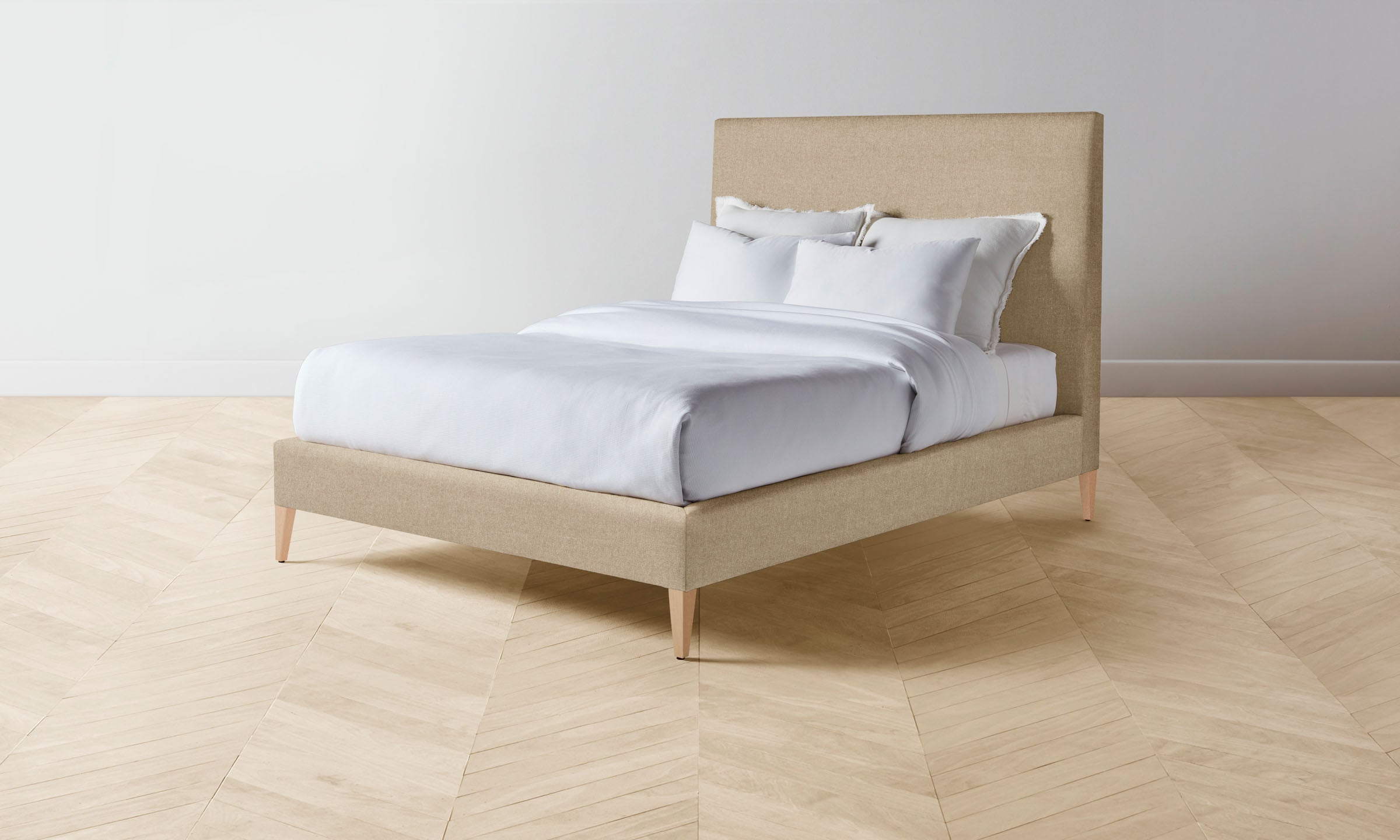 Luxury Essex Bed Frame with Italian Brushed Wool Upholstery - Premium Bedroom Furniture for Modern Home Decor | Perfect for Master Bedrooms & Guest Rooms
