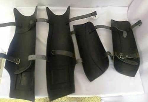15th Century Medieval Gothic Knight Armor Leg Guards - Authentic Steel LARP Combat Armor for Cosplay, Renaissance Fairs & Halloween Costumes | Wearable Warrior Armor for Historical Reenactments