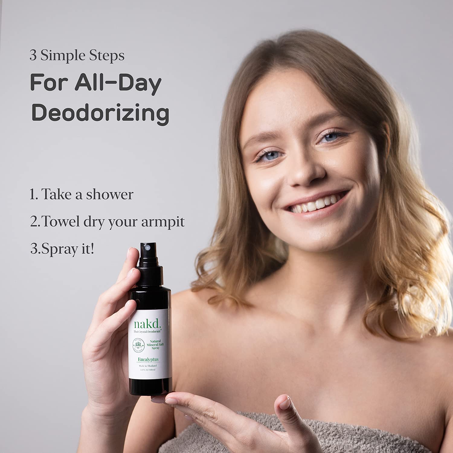Natural Aluminum-Free Deodorant Spray - 8.45oz + 3.3oz Travel Size Crystal Salt Spray for Women, Men & Kids - Eucalyptus Scented, Vegan & Cruelty-Free - Perfect for Gym, Travel & Daily Freshness