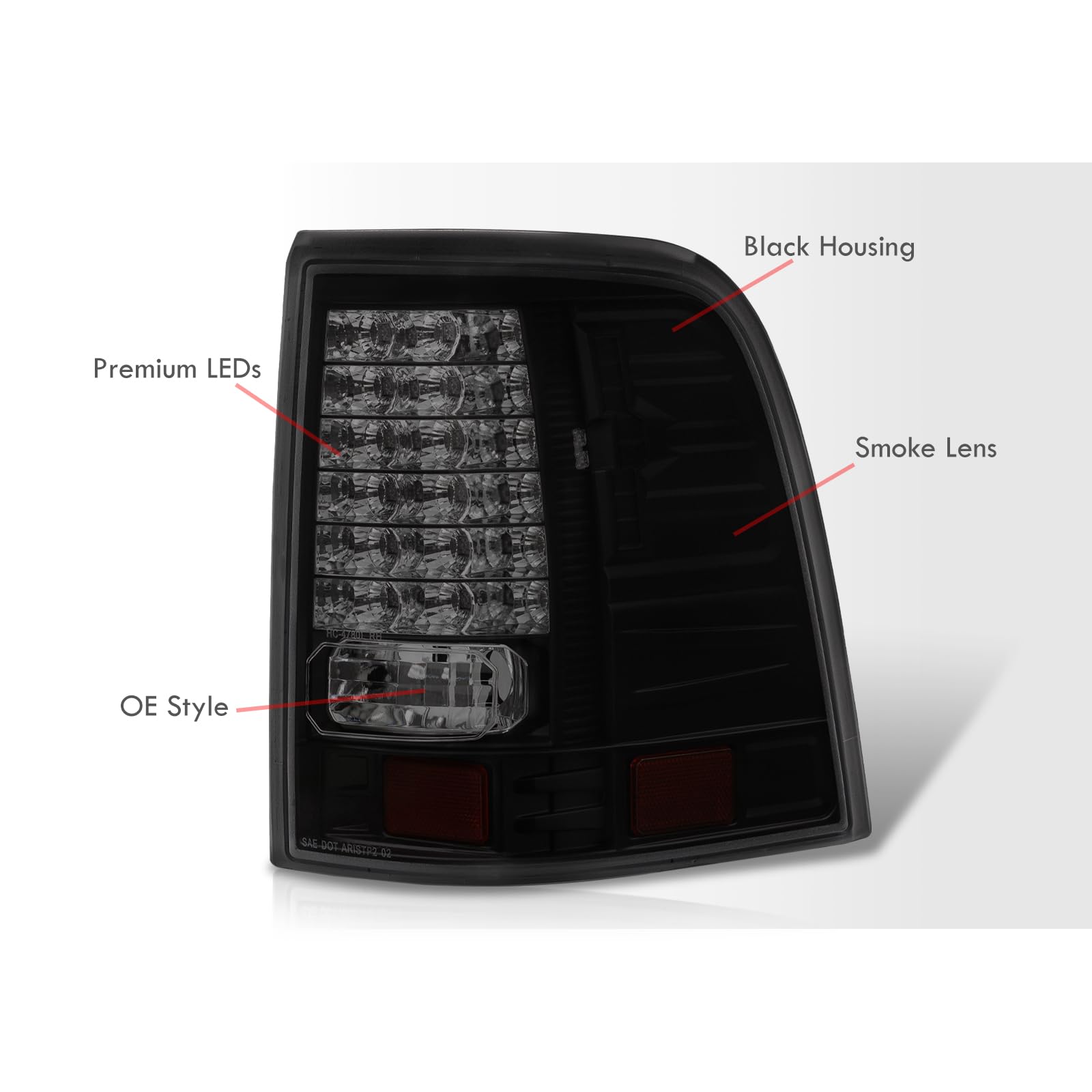 AJP Distributors LED Tail Lights Brake Stop Signal Lamps - Left & Right Pair for Ford Explorer 2002-2005 - Direct Replacement & Upgrade - Enhanced Visibility & Safety for Night Driving & Off-Road Adventures