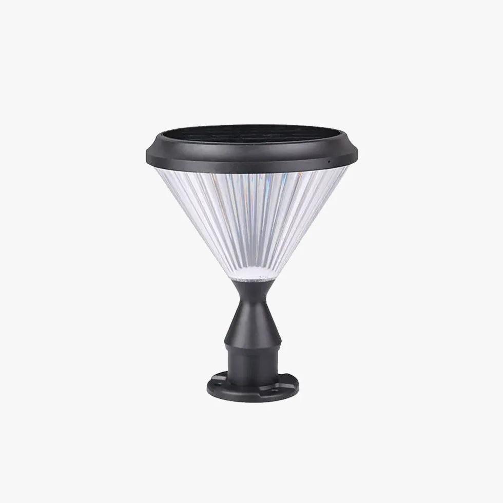 Solar Powered Cone Top Outdoor Pillar Lights - Waterproof Garden Pathway Lighting for Driveway, Walkway, and Landscape Decoration