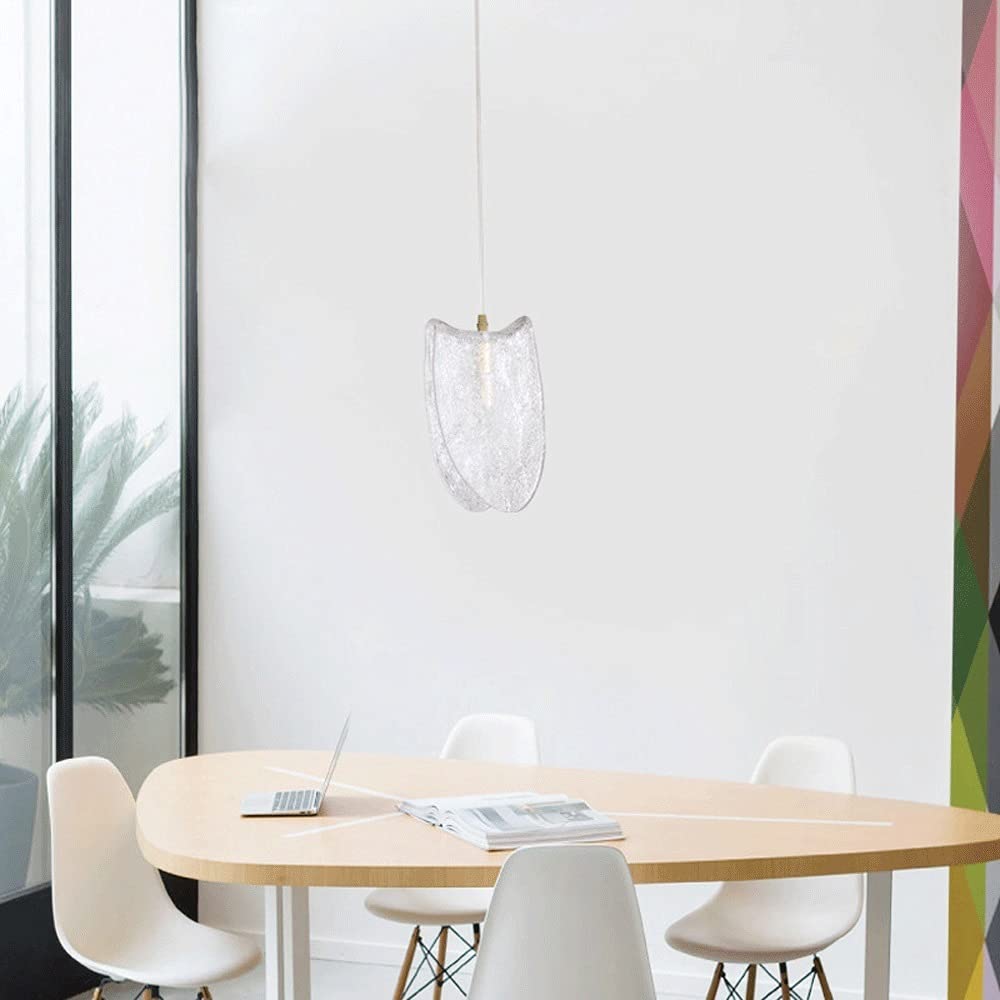 Modern LED Chandelier - Handmade Glass Pendant Light with Adjustable Brass Hanging Wire | Minimalist Ceiling Lamp for Living Room, Dining Room & Kitchen Decor | Perfect for Home Lighting & Interior Design