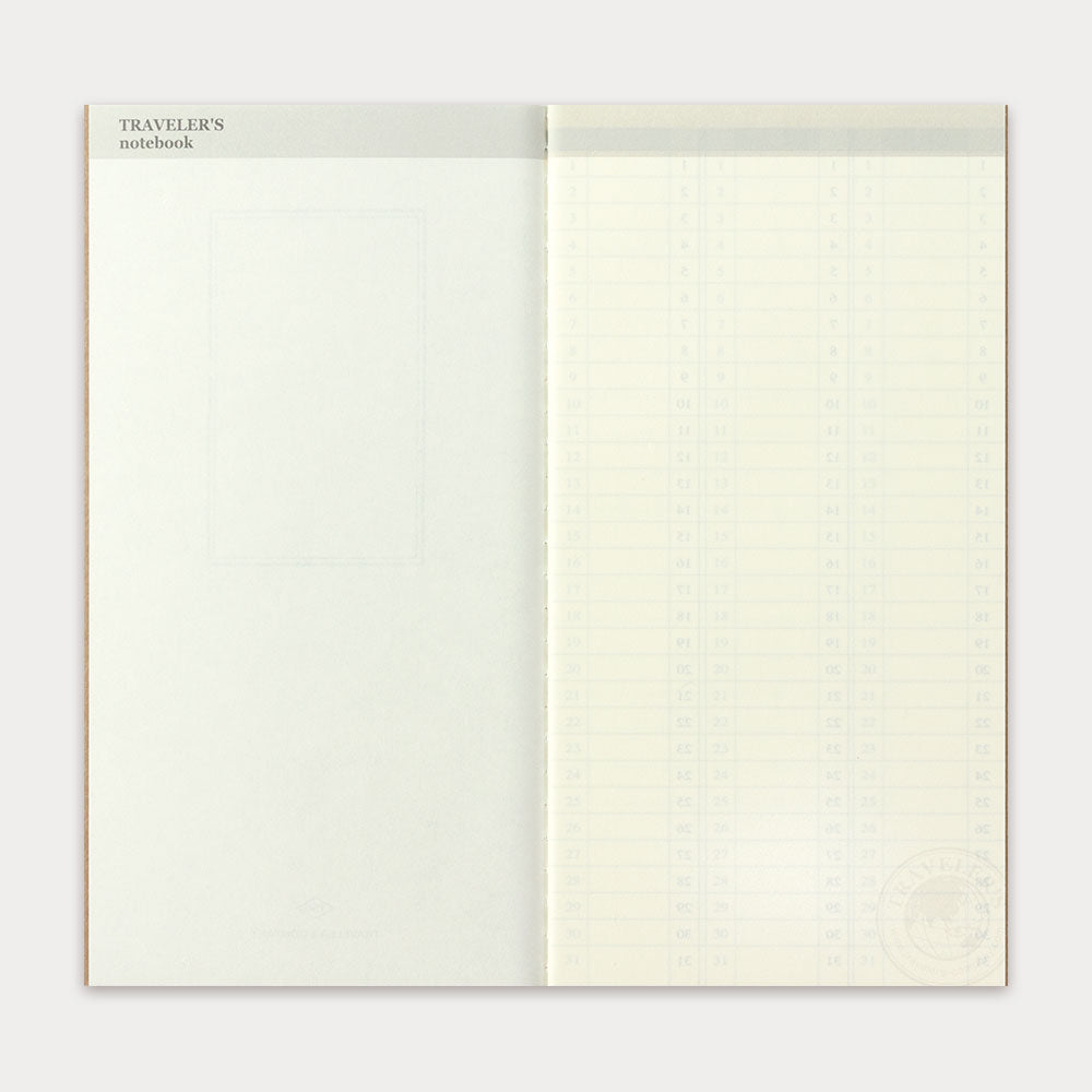 TRAVELER'S Notebook Refill - Regular Size 018 Free Diary (Weekly Vertical) | Portable Journal for Travel, Work & Daily Planning