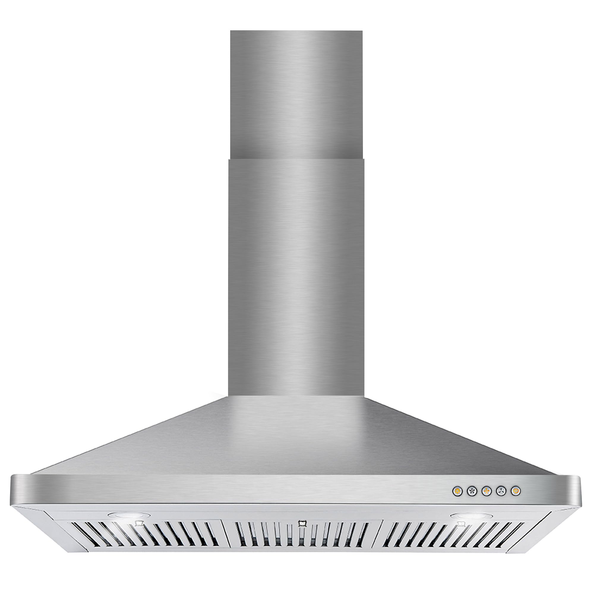 COSMO COS-63190 36-Inch Stainless Steel Wall Mount Range Hood - 380 CFM Ducted Ventilation with LED Lights & Button Controls | Perfect for Modern Kitchens & Open-Concept Homes