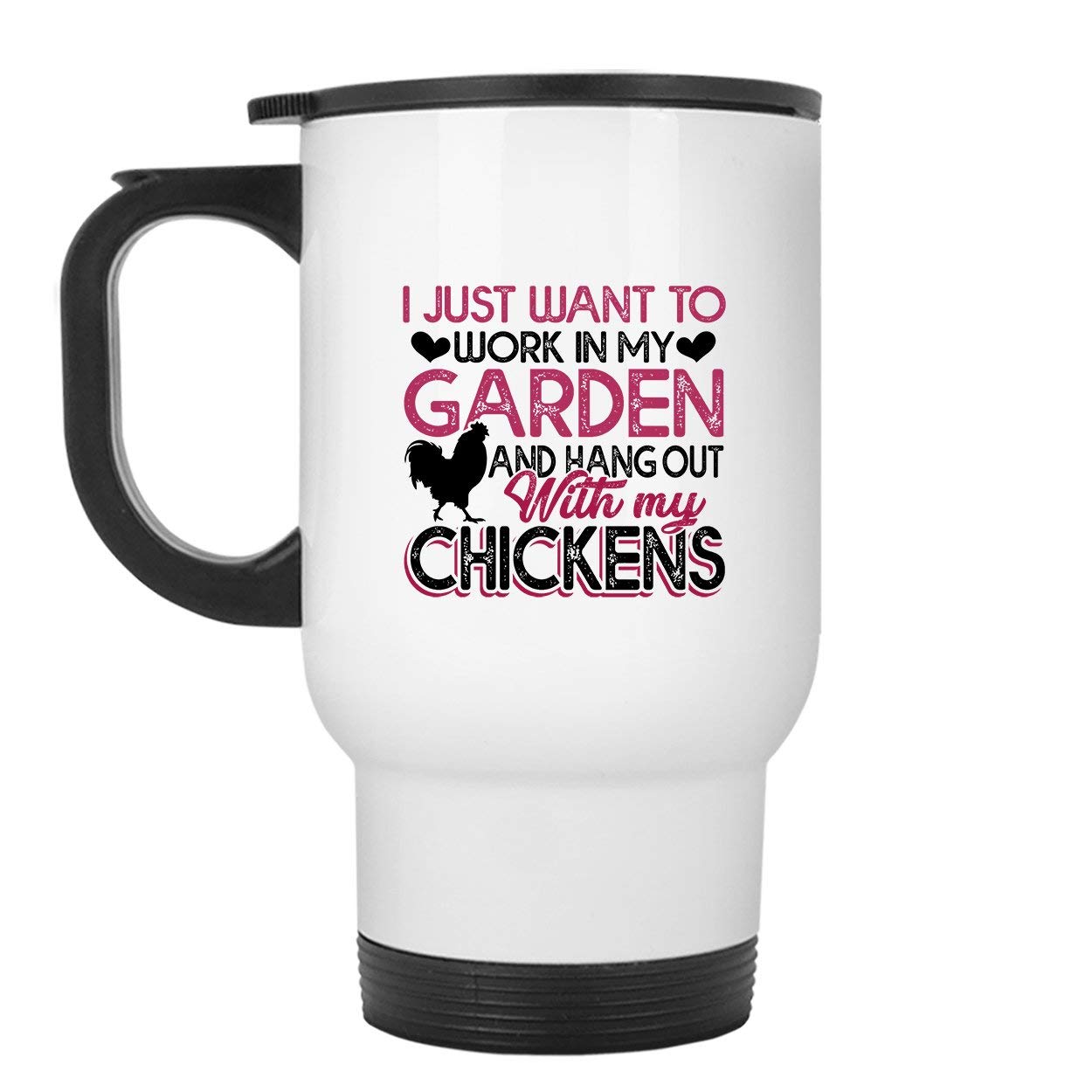 Chicken Themed Stainless Steel Travel Mug - Insulated Coffee Cup for Hot & Cold Drinks - Funny Chicken Lover Gift for Farmers & Pet Owners - Perfect for Camping, Office & Outdoor Adventures