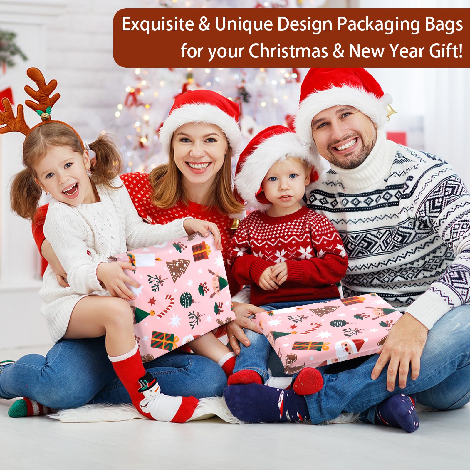 100 Pack 6x9 Christmas Poly Mailers - Holiday Shipping Bags for Ecommerce, Gift Packaging & Mailing | Festive Seasonal Mailing Solutions for Small Businesses & Online Stores