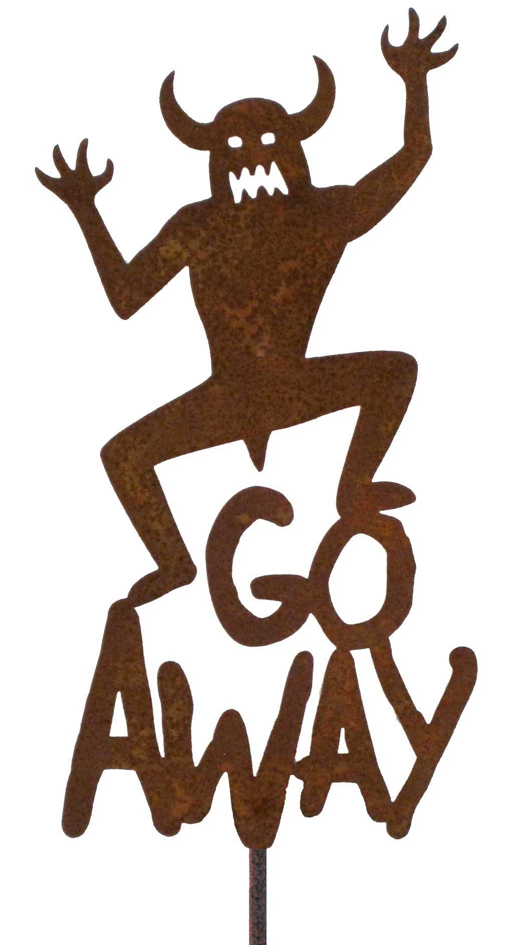 Go Away Steel Yard and Garden Sign - Funny Outdoor Decor for Patio, Lawn & Garden - Perfect for Home, Farmhouse, or Backyard