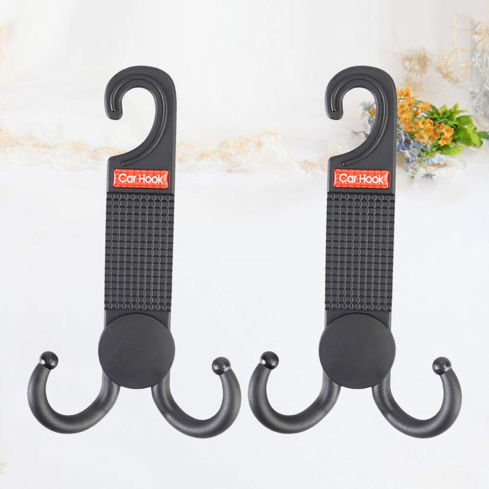 2-Pack Car Backpack Hanger Hooks - Heavy Duty Headrest Hooks for Vehicle Organizer, Grocery Bags & Travel Accessories - Perfect for Road Trips, Commuting & Shopping