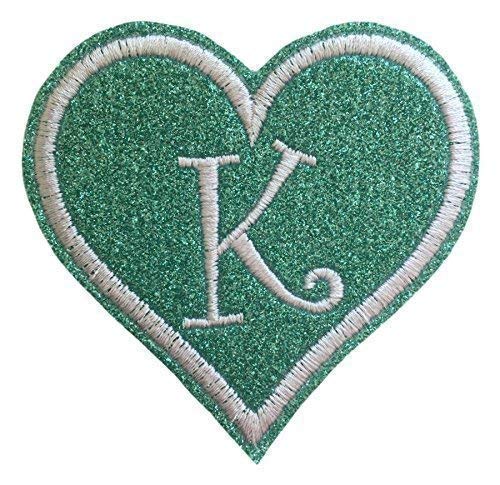 Custom Embroidered Glitter Felt Heart Iron On Patch - Personalized Initial Monogram for Jackets, Bags & DIY Crafts
