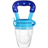BPA-Free Silicone Baby Food & Fruit Feeder Combo Pack - Blue & Green - Safe Teething Nibbler for Infants | Perfect for Purees, Fresh Fruits & On-the-Go Feeding
