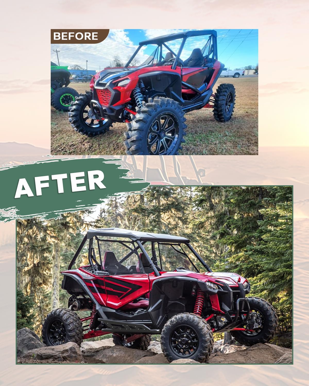 NIXFACE Talon 1000 N ERF Bars/Tree Kickers/Rock Sliders for 2019+ Honda Talon 1000R & 1000X - Heavy Duty Steel Tubing Off-Road Protection - Perfect for Trail Riding, Rock Crawling & UTV Adventures