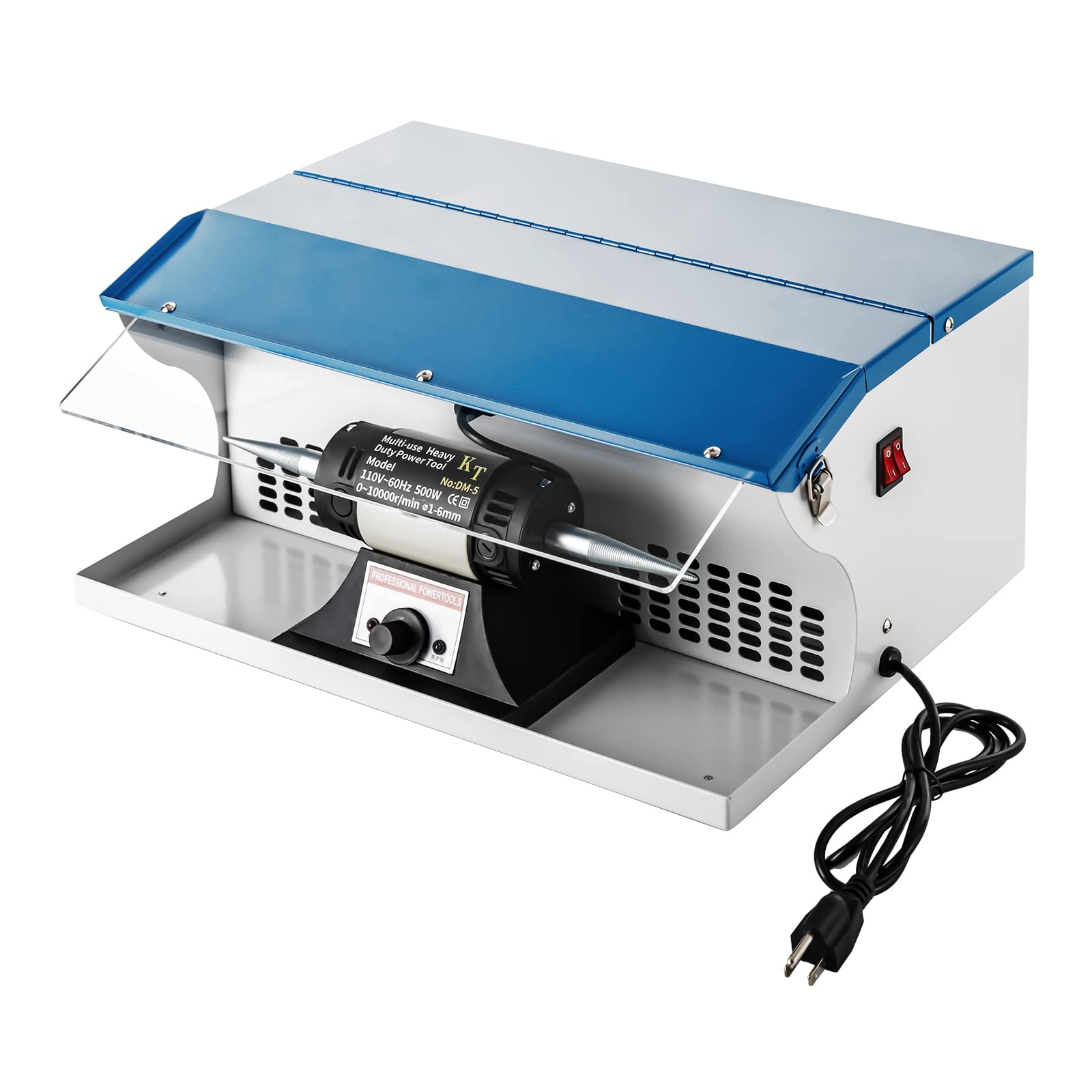 200W Jewelry Polishing Machine with Dust Collector & LED Light - 0-8000 RPM Variable Speed Bench Grinder for Jewelry, Rocks & Metals - Perfect for Jewelry Making, Gemstone Polishing & DIY Craft Projects