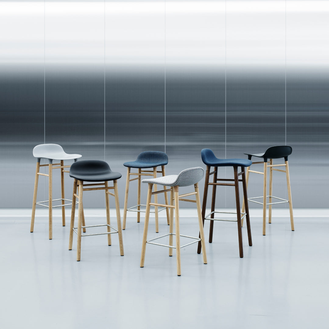 Modern Form Counter Stool with Wood Legs & Upholstered Seat - Perfect for Kitchen Islands, Breakfast Bars & Home Decor