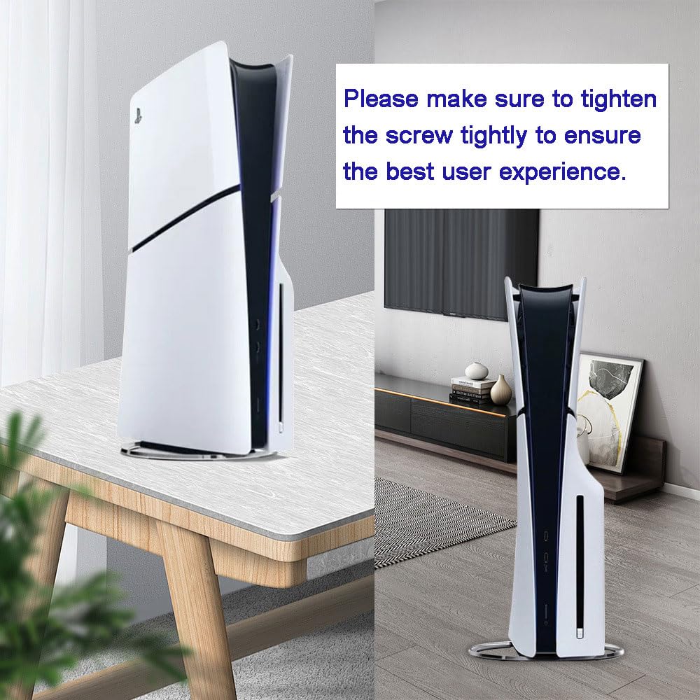 LOKYOYO Vertical Stand for PS5/PS5 Pro Console - Metal Base Compatible with Playstation 5 Slim & Digital Edition - Non-Slip Stand for Secure Placement - Perfect for Gaming Setup & Entertainment Center Organization