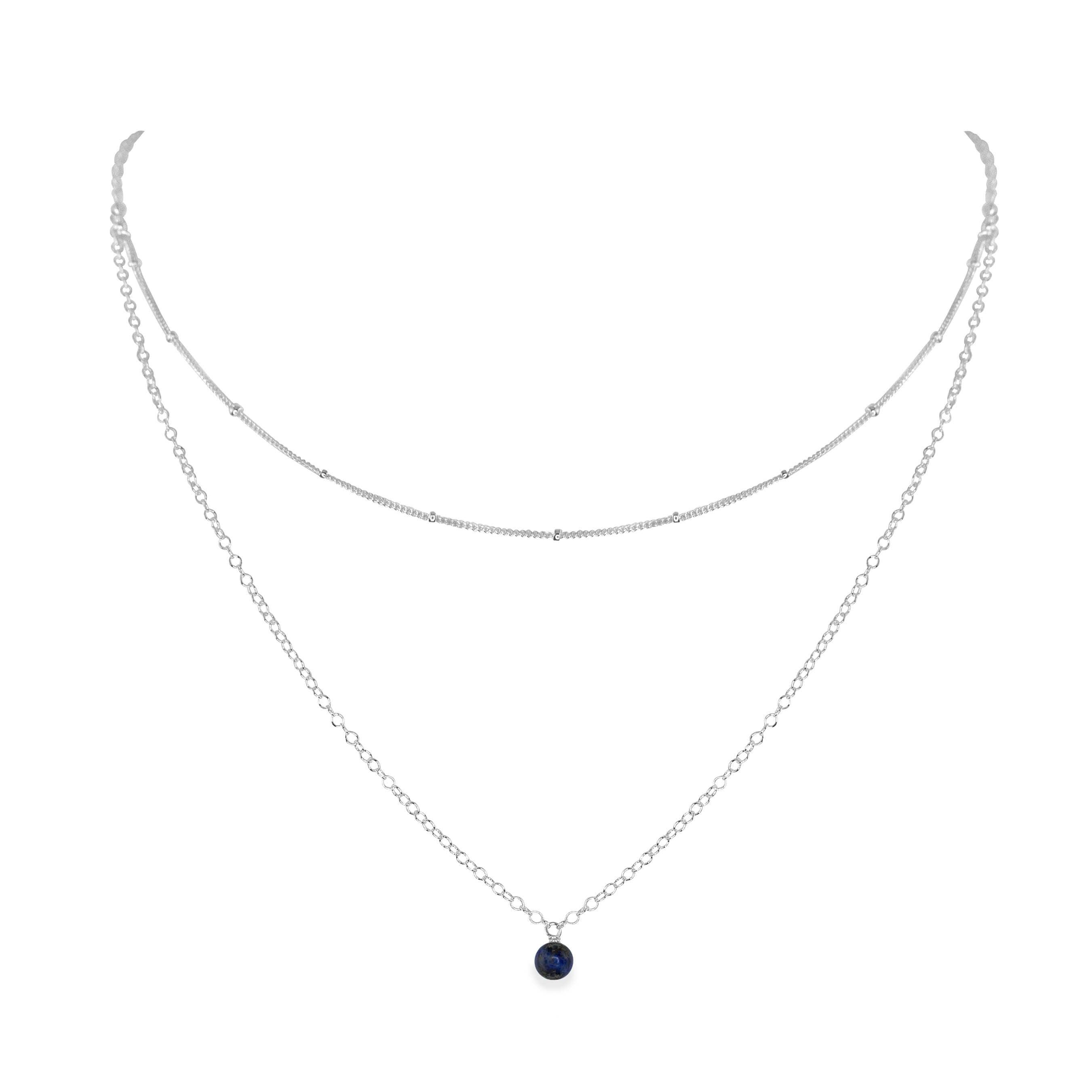 Elegant Sapphire Gemstone Layered Choker Necklace | Blue Crystal Jewelry for Women | Perfect for Parties, Weddings & Date Nights