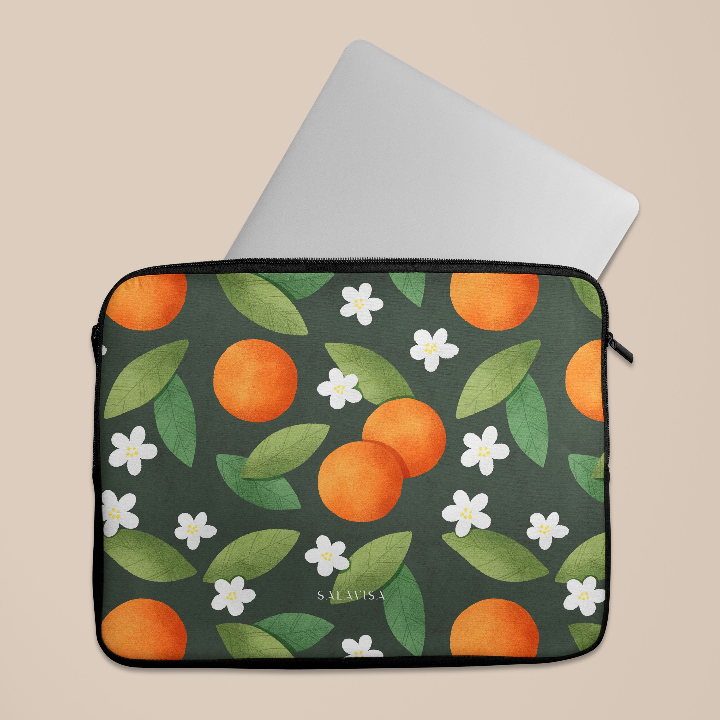 Orange Summer Mix Laptop Sleeve - Waterproof Protective Case for 13-15 Inch MacBook & Laptops - Perfect for Travel, Work & School Accessories
