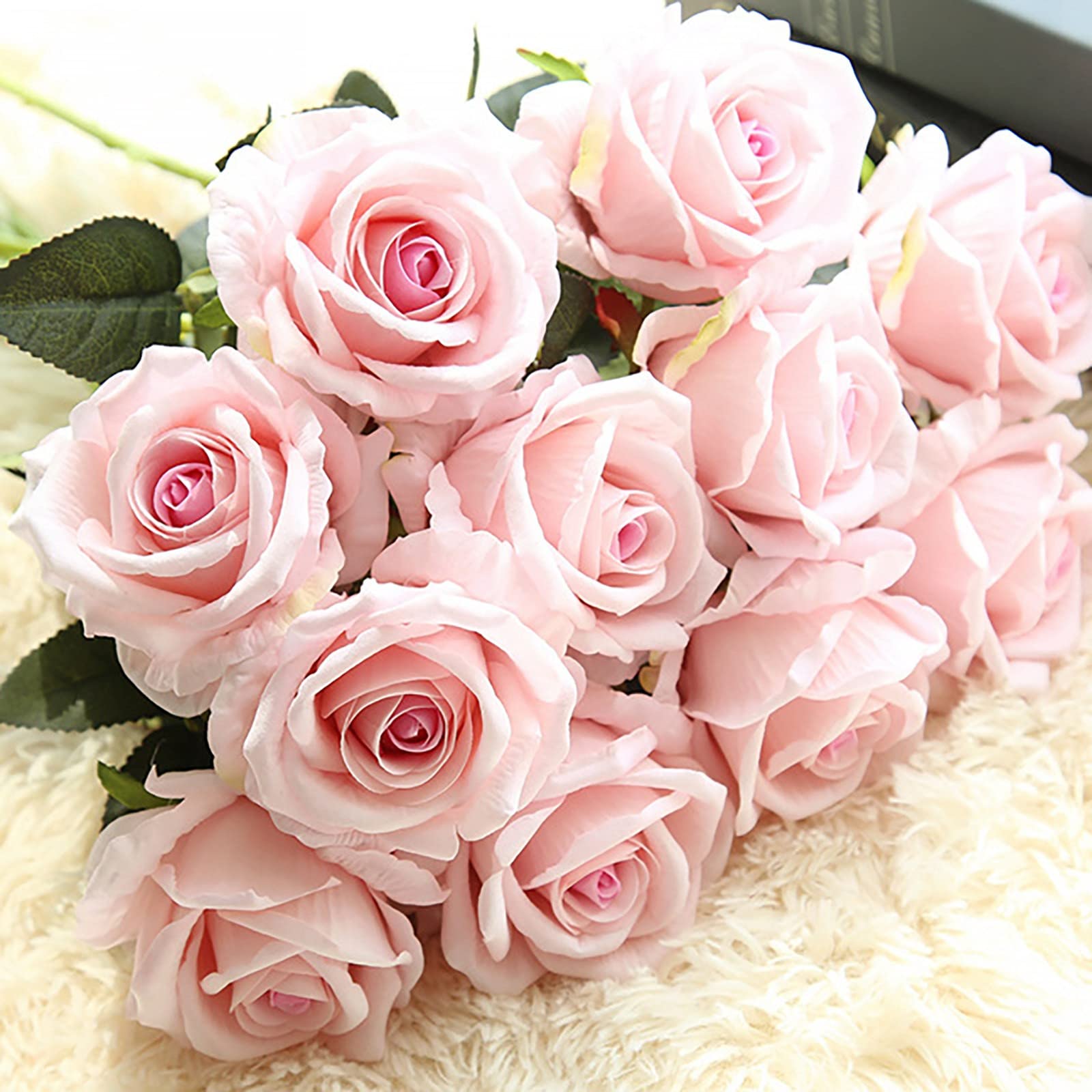 Artificial Poinsettias & Silk Roses - Christmas Wedding Bouquets, Floral Arrangements, Hanging Plants for Holiday Decor, Home & Party Decoration