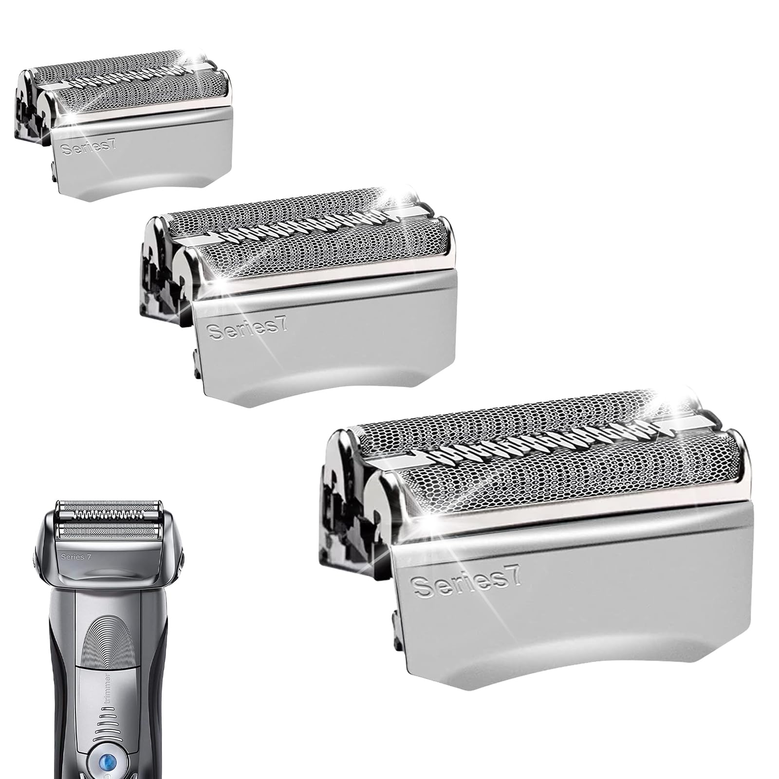 Braun Series 7 70S Electric Shaver Replacement Heads (3 Pack) - Compatible with Braun 70S Shavers - Smooth Shaving for Men at Home or Travel