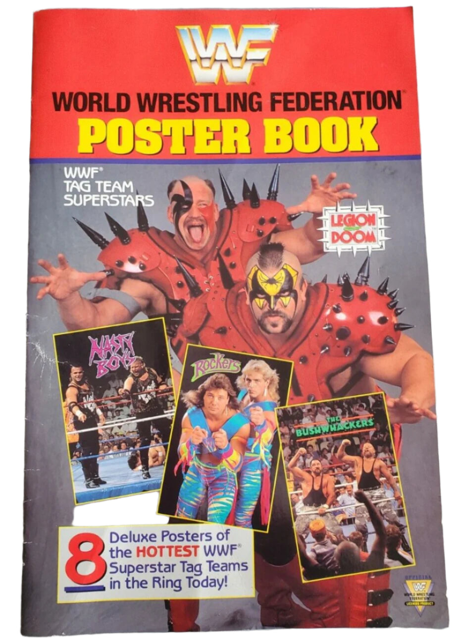 Vintage 1991 WWF Poster Book Featuring Legion of Doom - Collector's Wrestling Memorabilia - Perfect for Wrestling Fans, Man Cave Decor & Sports Memorabilia Collections