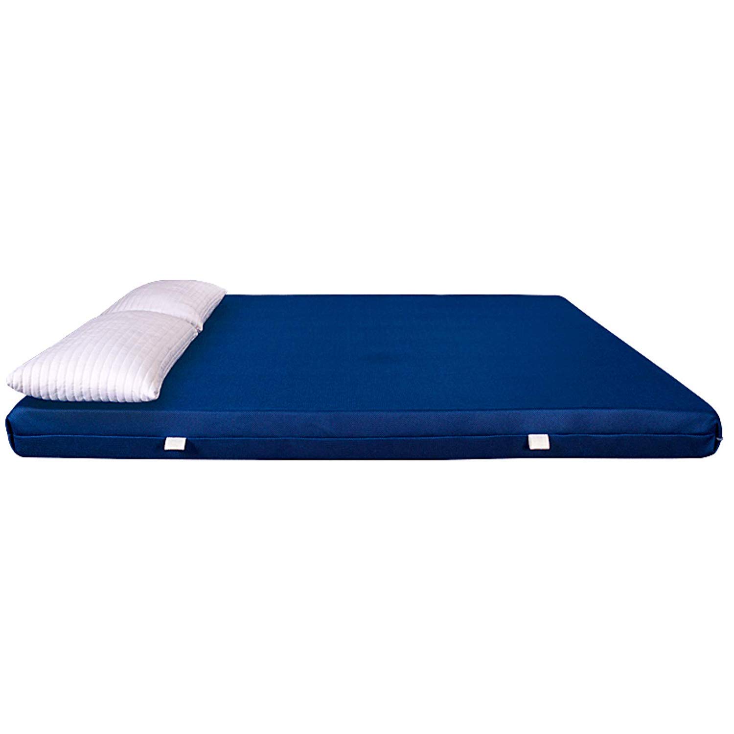 EvergreenWeb - 15cm High Density Foam Mattress 165x195cm with 2 Free Viscoelastic Pillows, Air Space Cover, Breathable Fabric, Orthopedic Support for All Beds - Blue | Perfect for Guest Rooms, Dormitories & Home Use