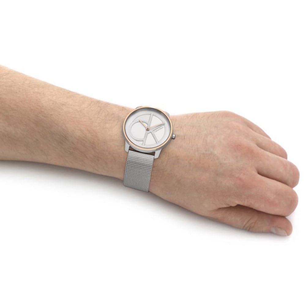 Calvin Klein Unisex Silver Dial Watch with Milanese Strap 25200033 - Perfect for Business, Casual & Everyday Wear