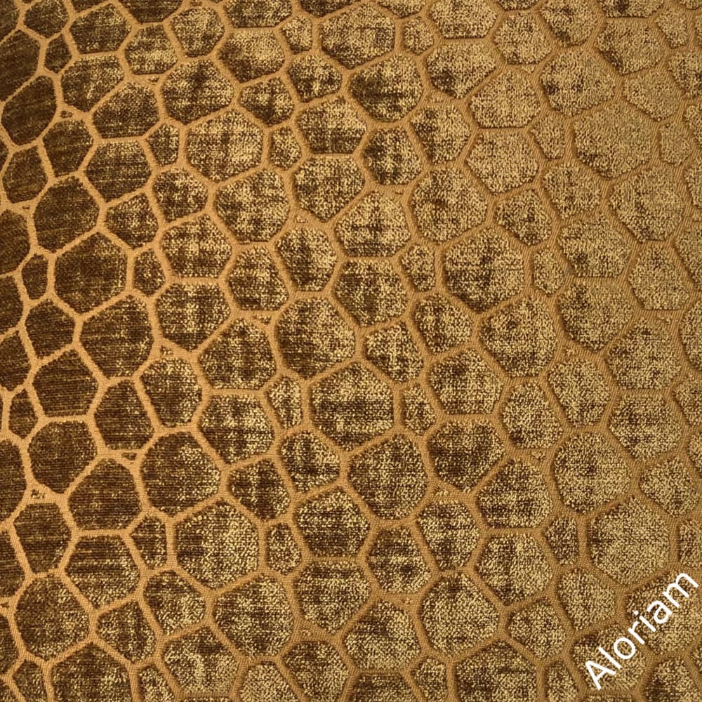 Modern Geometric Chenille Pillow Cover - Carrick Golden Amber - Soft Decorative Throw Pillow Case for Living Room, Bedroom & Sofa