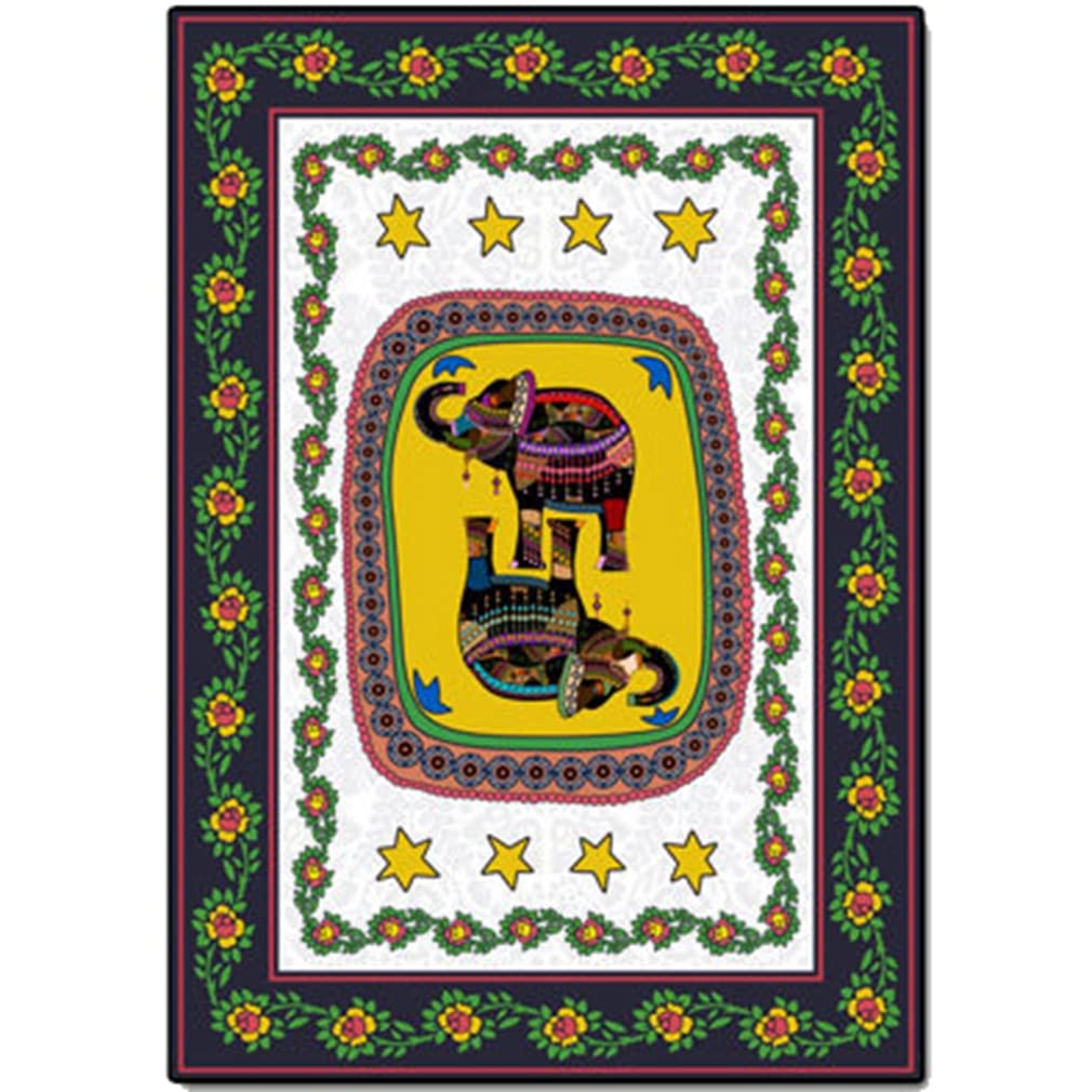 Vintage Bohemian Area Rug - Floral & Animal Print Non-Slip Carpet for Farmhouse, Bedroom, Living Room, Kitchen | Indoor/Outdoor Use 4'x5' Multi-Color Boho Decor Rug - Perfect for Cozy Home, Dorm, or Yoga Space