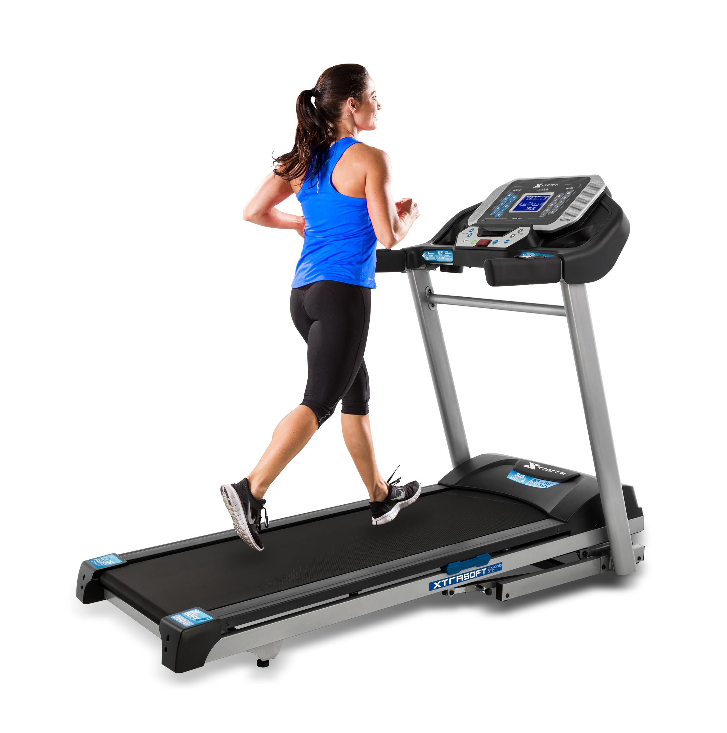 XTERRA Fitness Sport Series Premium Folding Smart Treadmill - Bluetooth Enabled with XTERRA+ App, Adjustable Speed & Incline, Cushioned Running Deck for Home Gym & Cardio Workouts - Perfect for Running, Walking & Indoor Fitness Training
