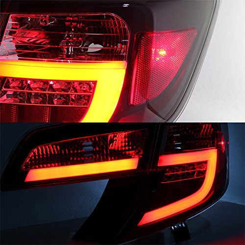 AKKON LED Tail Lights for 2012-2014 Toyota Camry - Black Bezel Brake Lamp Replacement Set of 4 (Smoked Lens Design) - Upgrade Your Car's Rear Lighting for Better Visibility & Style