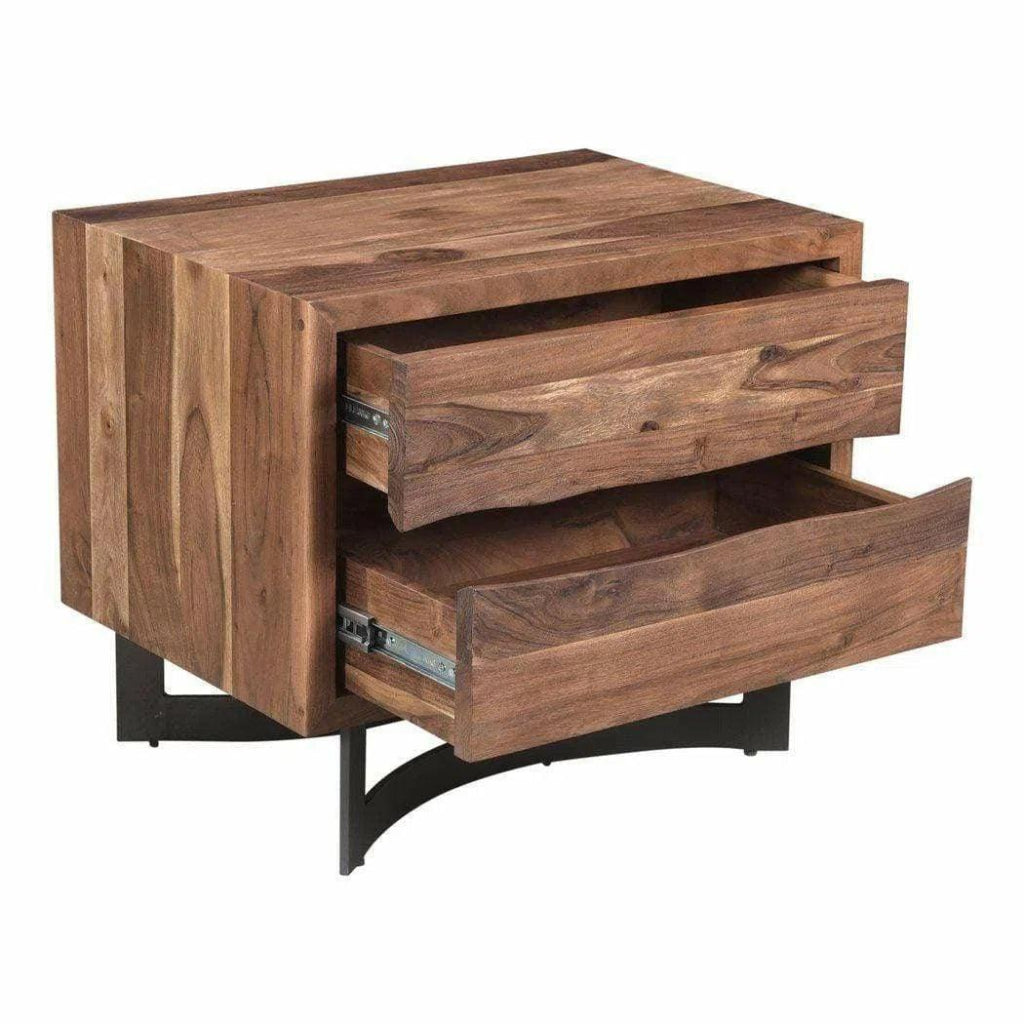 26 Inch Nightstand Smoked Brown Industrial Style Bedside Table - Perfect for Bedroom, Living Room, or Office Storage