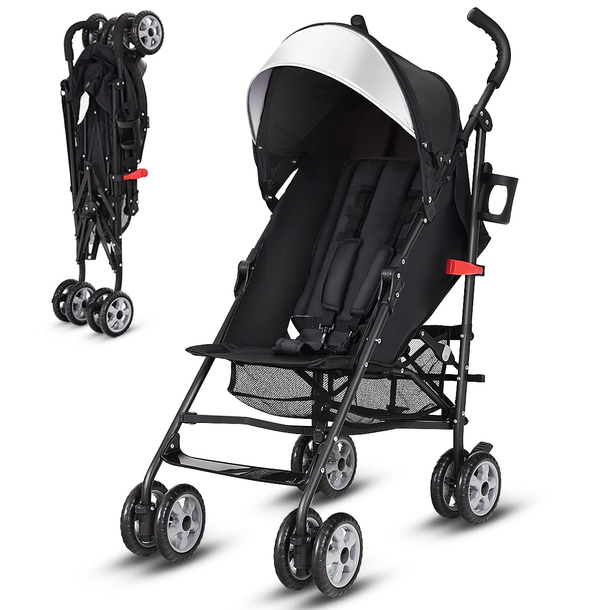 BABY JOY Lightweight Compact Travel Stroller with Adjustable Backrest & Canopy - Easy Fold Umbrella Stroller for Toddlers - Perfect for Air Travel, Shopping, and Daily Walks