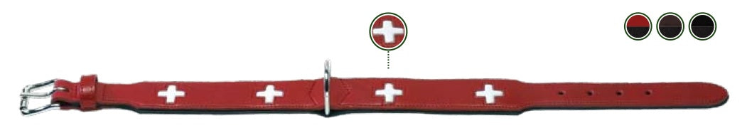 Swiss Cross Dog Collar with Reflective Stitching - Durable Nylon Pet Collar for Small Medium Large Dogs - Perfect for Walking, Training & Outdoor Adventures