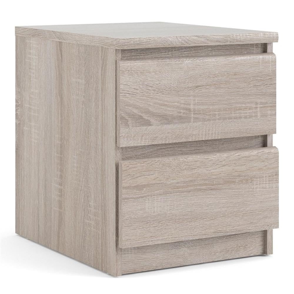 Modern 2-Piece Bedroom Set with Spacious Handle-Free Drawers - Truffle Wood Nightstand Set for Contemporary Home Decor | Perfect for Small Spaces, Guest Rooms & Minimalist Bedrooms