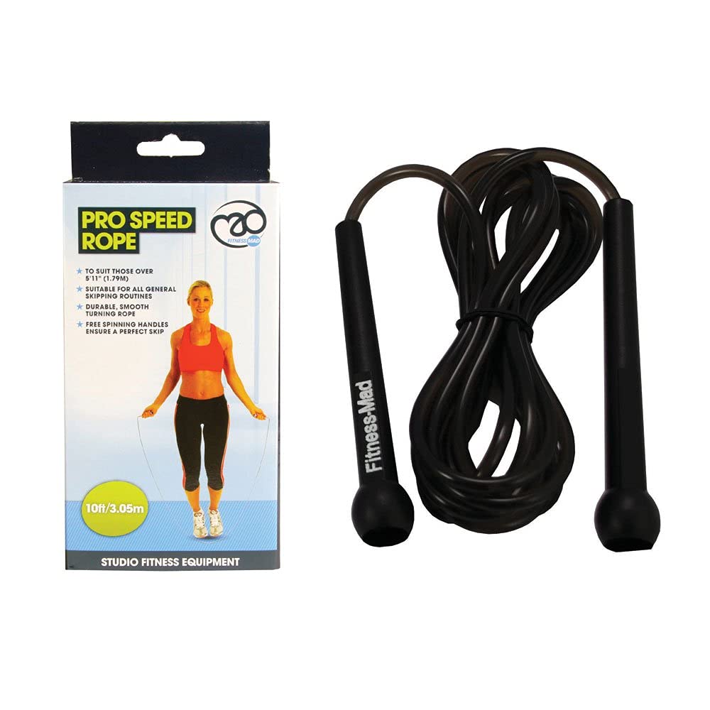 Fitness Mad Speed Rope - Premium Adjustable Jump Rope for CrossFit, Boxing & Cardio Workouts - Ideal for Home Gym, Weight Loss & High Intensity Training