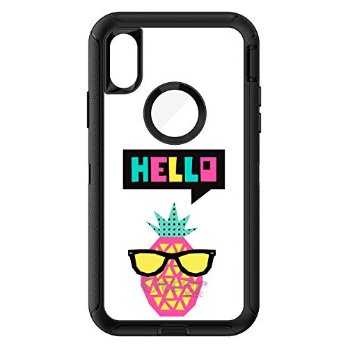 Summer Graphics - Hello Cartoon Pineapple On Black Case
