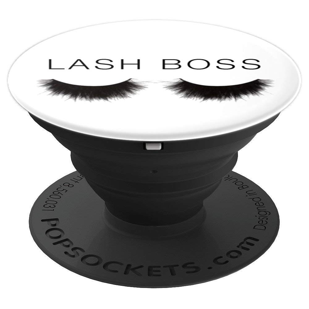 Lash Boss White Eyelash Queen Mascara & Cute PopSockets PopGrip - Swappable Phone & Tablet Grip for Makeup Lovers & Tech Enthusiasts