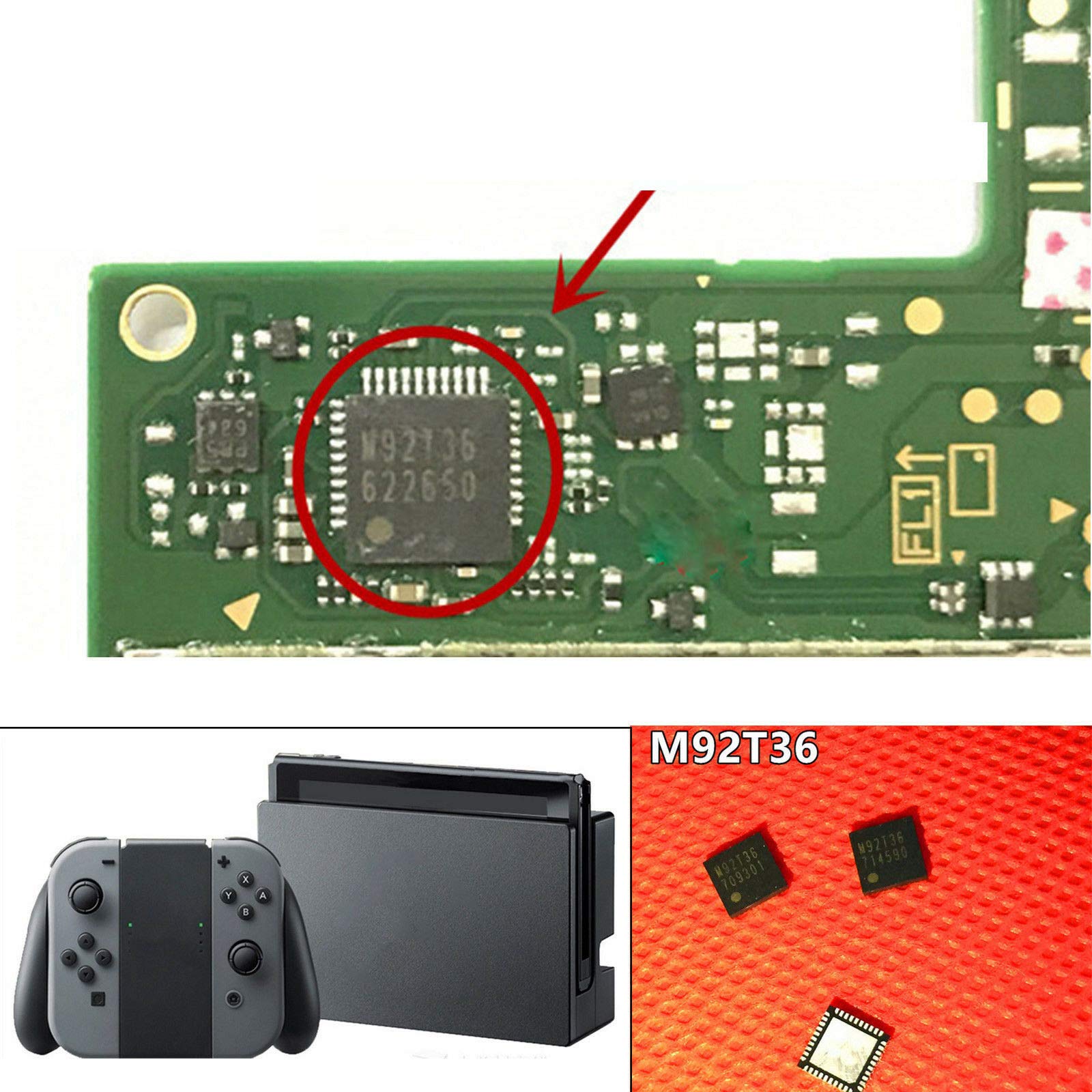 Original M92T36 USB-C Power Management IC Chip - Replacement for Nintendo Switch Charging Port Repair | Gaming Console Accessory for Seamless Play